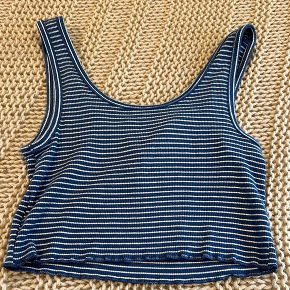 Final price - American Eagle Outfitters Blue Ribbed Sleeveless Crop Top - Picture 5 of 7
